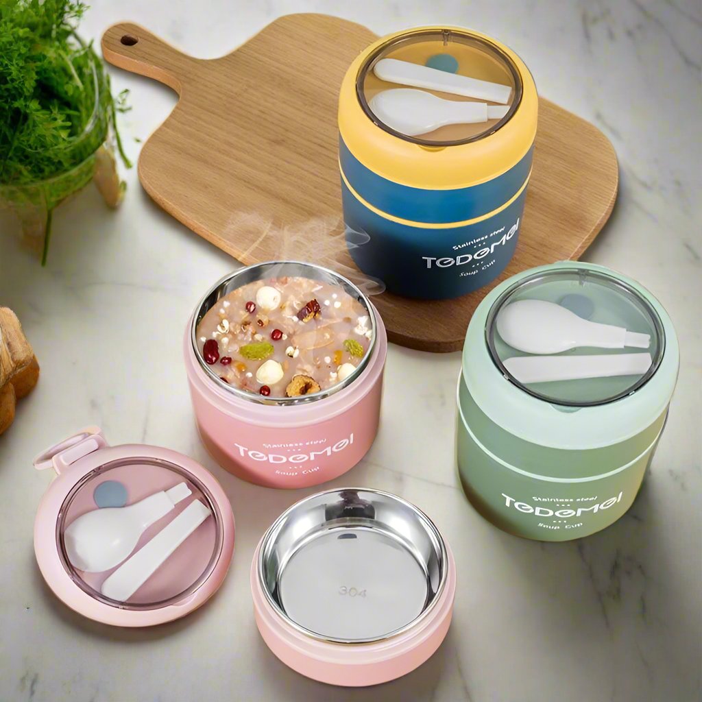 DOUBLE LAYER THERMO TOTE FOOD JAR