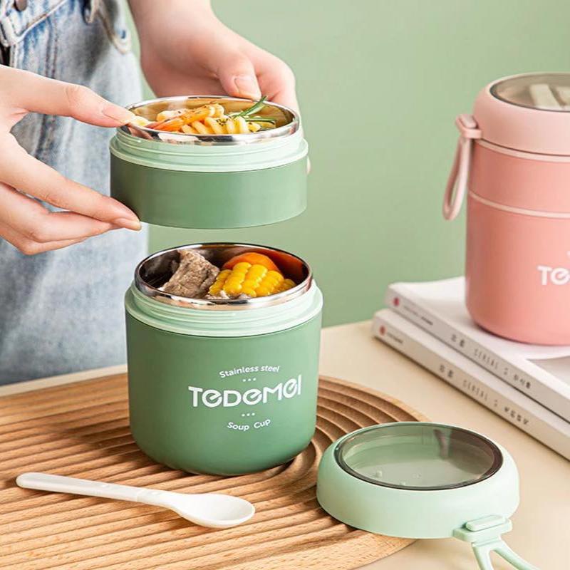 DOUBLE LAYER THERMO TOTE FOOD JAR